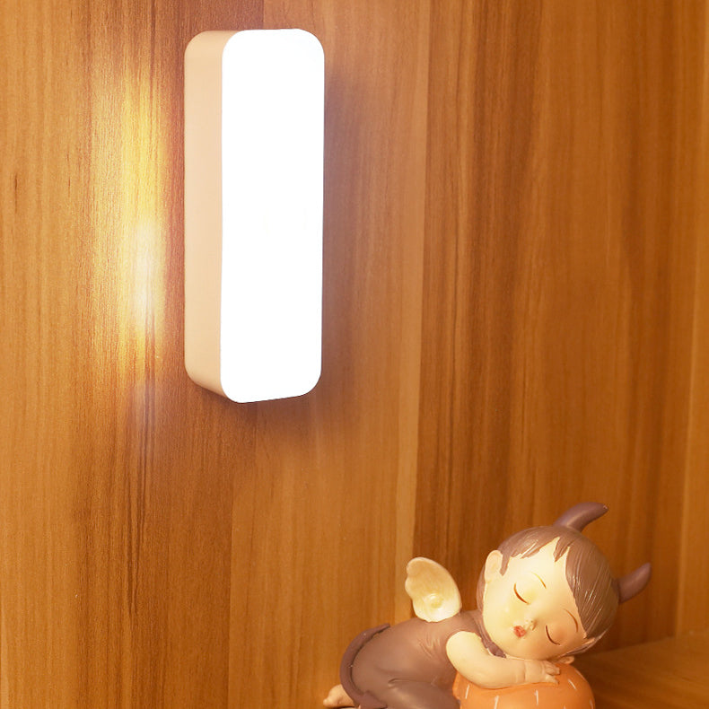 Skorter | Modern Minimalistisk Uppladdningsbar Magnetisk Sugkopp Plastremsa Rektangulär LED Vägglampa Nattlampa För Studier 