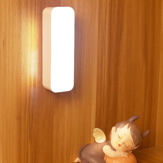 Skorter | Modern Minimalistisk Uppladdningsbar Magnetisk Sugkopp Plastremsa Rektangulär LED Vägglampa Nattlampa För Studier 