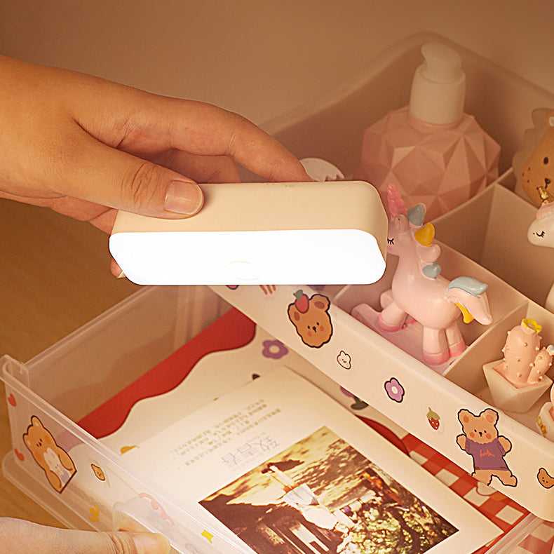 Skorter | Modern Minimalistisk Uppladdningsbar Magnetisk Sugkopp Plastremsa Rektangulär LED Vägglampa Nattlampa För Studier 