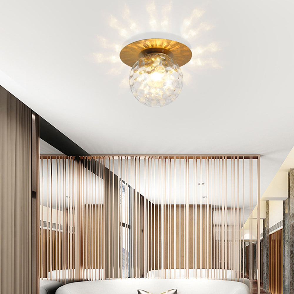 Skorter | Valentina Modern LED Ceiling/Wall Lamp Dining Room Black/Gold Glass