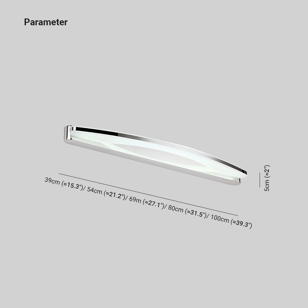 Skorter | Leigh Modern Minimalist Oval LED Wall Lamp Chrome Bedroom/Bathroom Metal Acrylic