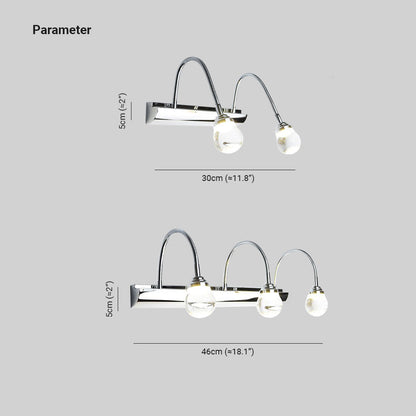 Skorter | Leigh Modern LED Wall Lamp White Living Room/Bathroom Metal Acrylic 2/3-Light