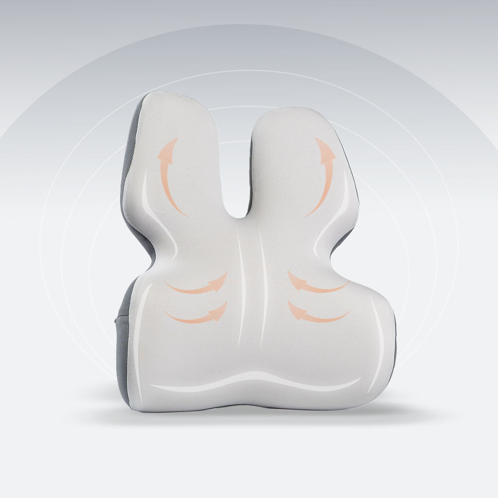 Skorter | Adjustable Memory Foam Lumbar Support Cushion | Backrest Support for office chair Ergonomic Design for Back Pain Relief at Home, Office & Car