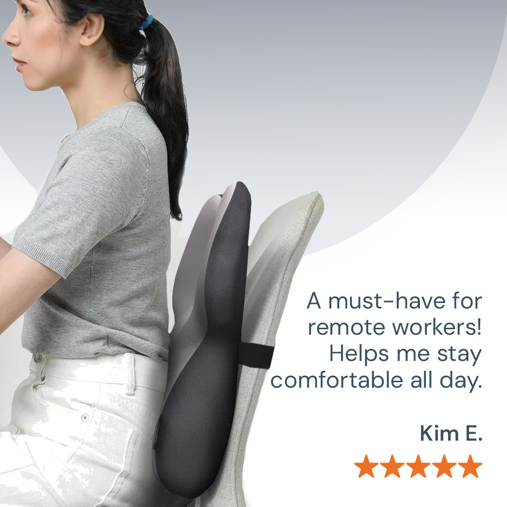 Skorter | Adjustable Memory Foam Lumbar Support Cushion | Backrest Support for office chair Ergonomic Design for Back Pain Relief at Home, Office & Car