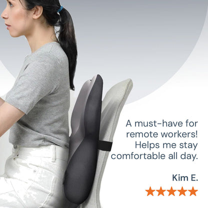 Skorter | Adjustable Memory Foam Lumbar Support Cushion | Backrest Support for office chair Ergonomic Design for Back Pain Relief at Home, Office & Car