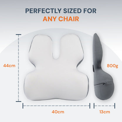 Skorter | Adjustable Memory Foam Lumbar Support Cushion | Backrest Support for office chair Ergonomic Design for Back Pain Relief at Home, Office & Car