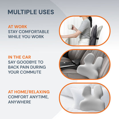 Skorter | Adjustable Memory Foam Lumbar Support Cushion | Backrest Support for office chair Ergonomic Design for Back Pain Relief at Home, Office & Car