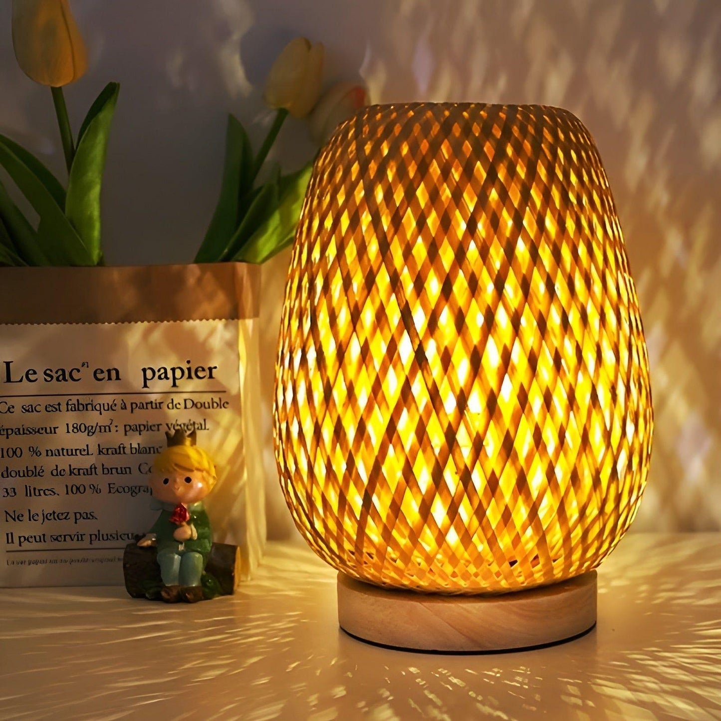 Skorter | Aura Lamp - Bamboo USB-powered Table Lamp for the Bedroom