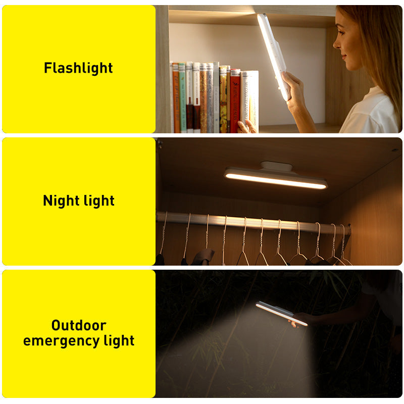 Skorter | Baseus Desk Lamp Hanging Magnetic LED Table Lamp Rechargeable Stepless Dimmable Capsule Lamp Night Light For Closet Wardrobe Light
