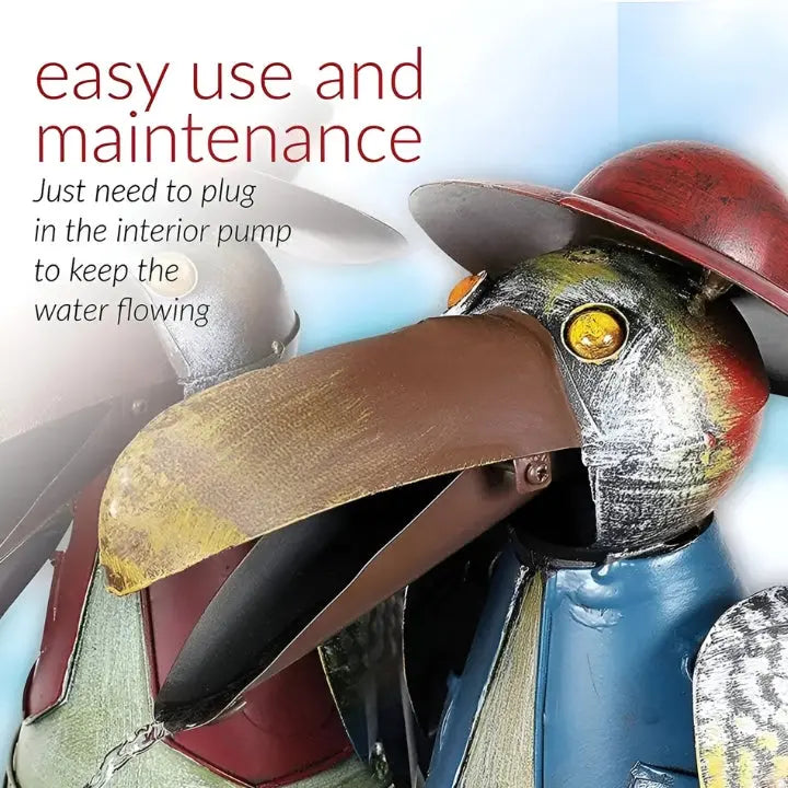 Skorter | ChirpStream | Toucan Bird Water Fountain – Playful Outdoor Garden Decoration with Flowing Water