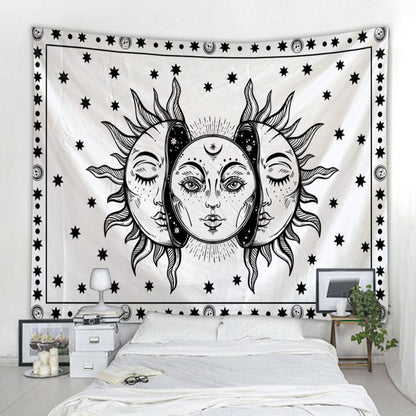 Skorter | Beautiful psychedelic face print large wall-mounted cheap hippie wall tapestry bohemian wall tapestry mandala wall art decoration