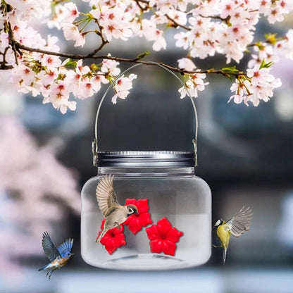 skorter | Beautiful Mason Jar Hummingbird Feeder With Three Openings