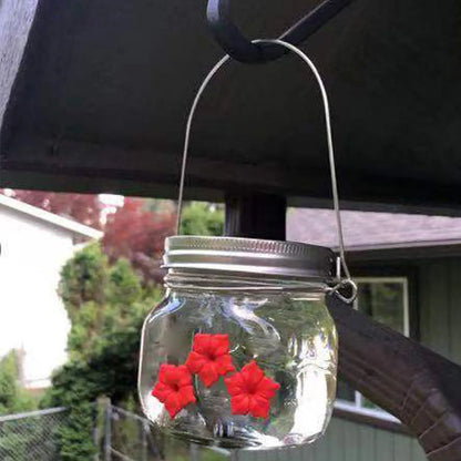 skorter | Beautiful Mason Jar Hummingbird Feeder With Three Openings