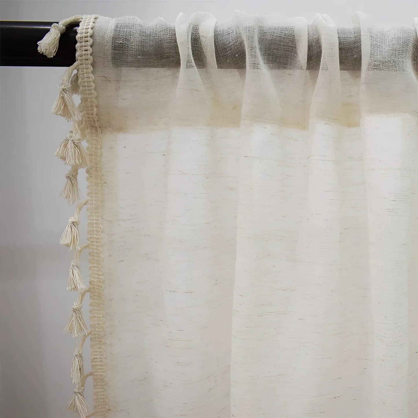 Skorter | Boho Cotton-Linen Semi-Sheer Curtains