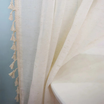 Skorter | Boho Cotton-Linen Semi-Sheer Curtains