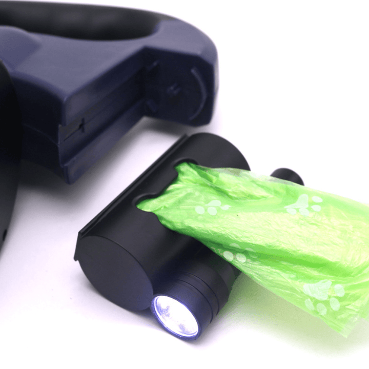 Skorter | DoubleDog Infällbart Dubbelt Hundkoppel med Anti-Tangle Vridbart &amp; Inbyggd Ficklampa – 4m Förlängbart för Två Hundar 