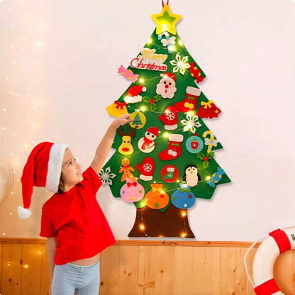 Skorter | Felt Christmas Tree for Kids – Montessori Learning Toy with 32 Ornaments