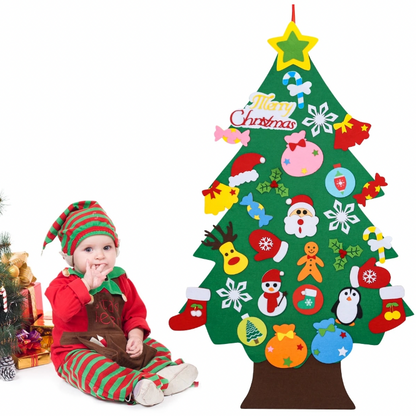 Skorter | Felt Christmas Tree for Kids – Montessori Learning Toy with 32 Ornaments