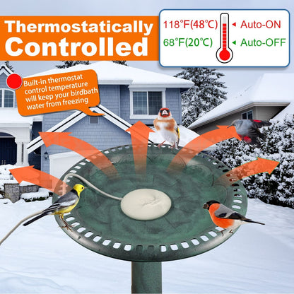 Skorter | Bird Bath Heater with Built-in Thermostat