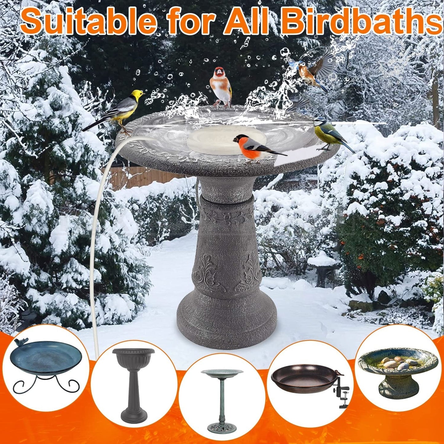 Skorter | Bird Bath Heater with Built-in Thermostat