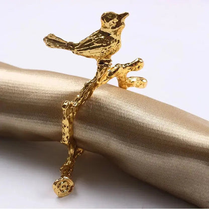 Skorter | Bird & Flower Napkin Rings - 4 Pieces