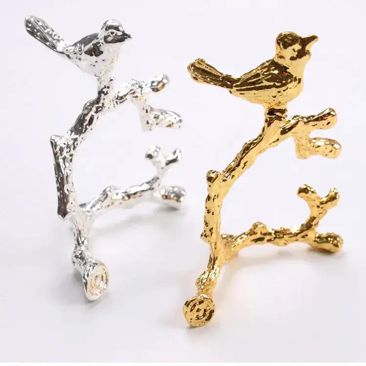 Skorter | Bird & Flower Napkin Rings - 4 Pieces