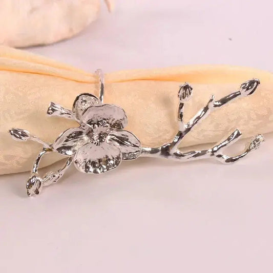 Skorter | Bird & Flower Napkin Rings - 4 Pieces