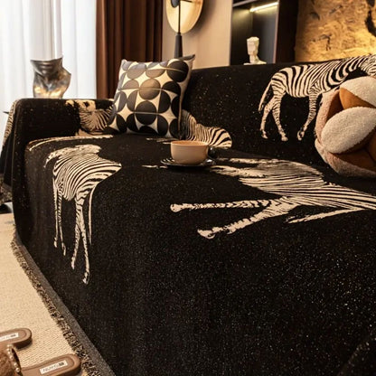 Skorter | Black Stride Zebra Sofa Cover