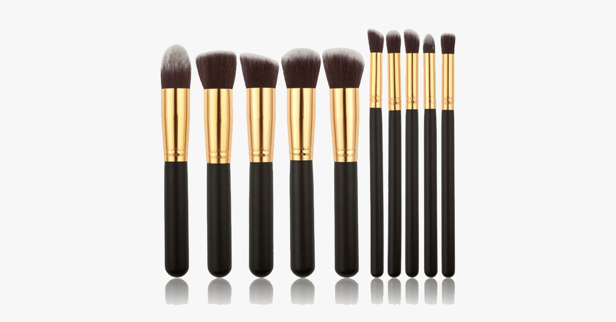 Skorter | 10-piece handcrafted Kabuki brush set – Blend makeup stylishly