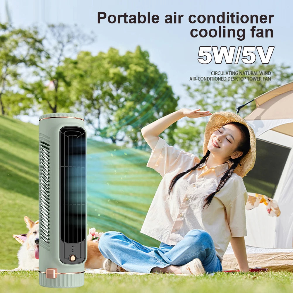Skorter | CoolBreeze Mini – Portable bladeless tower fan with USB charging function
