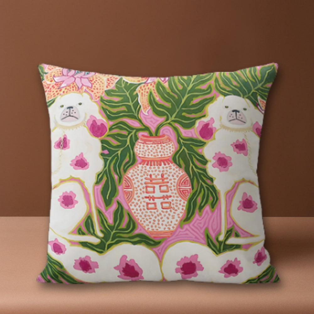 Skorter | Blush Pink Dog Tassel Cushion Cover