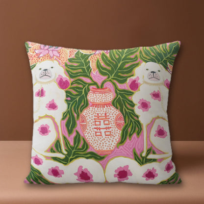 Skorter | Blush Pink Dog Tassel Cushion Cover