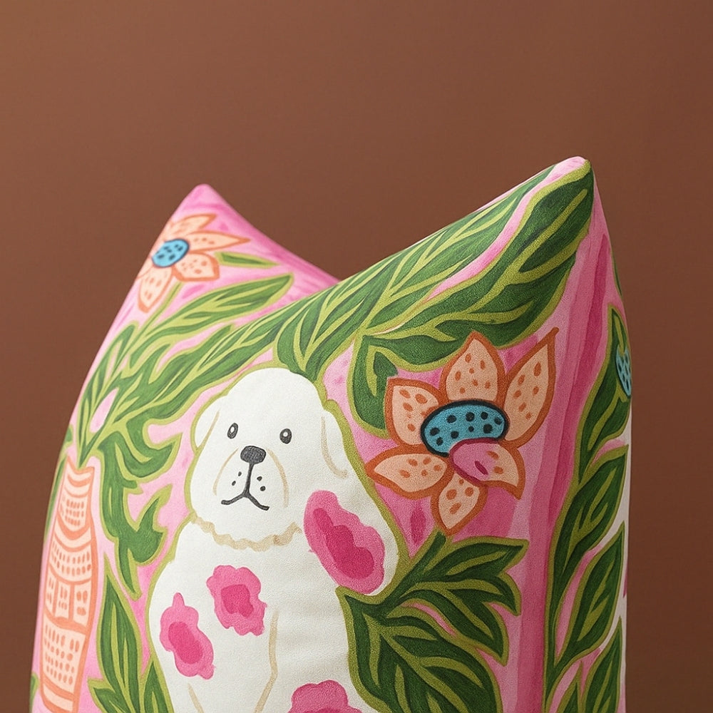 Skorter | Blush Pink Dog Tassel Cushion Cover