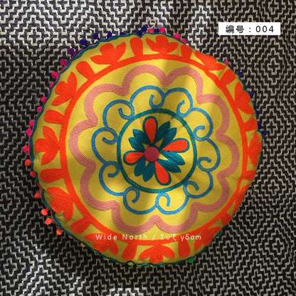 Skorter | Bohemian Tatami Cushions Sweet Cushion Fluffy Cushion Embroidered Futon Chair Cushion Round Fringe with Core Cushion Decorative