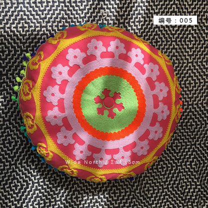 Skorter | Bohemian Tatami Cushions Sweet Cushion Fluffy Cushion Embroidered Futon Chair Cushion Round Fringe with Core Cushion Decorative