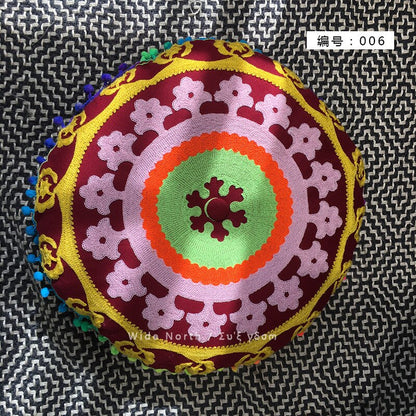 Skorter | Bohemian Tatami Cushions Sweet Cushion Fluffy Cushion Embroidered Futon Chair Cushion Round Fringe with Core Cushion Decorative