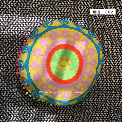 Skorter | Bohemian Tatami Cushions Sweet Cushion Fluffy Cushion Embroidered Futon Chair Cushion Round Fringe with Core Cushion Decorative