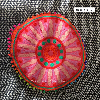 Skorter | Bohemian Tatami Cushions Sweet Cushion Fluffy Cushion Embroidered Futon Chair Cushion Round Fringe with Core Cushion Decorative