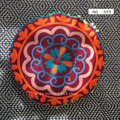 Skorter | Bohemian Tatami Cushions Sweet Cushion Fluffy Cushion Embroidered Futon Chair Cushion Round Fringe with Core Cushion Decorative