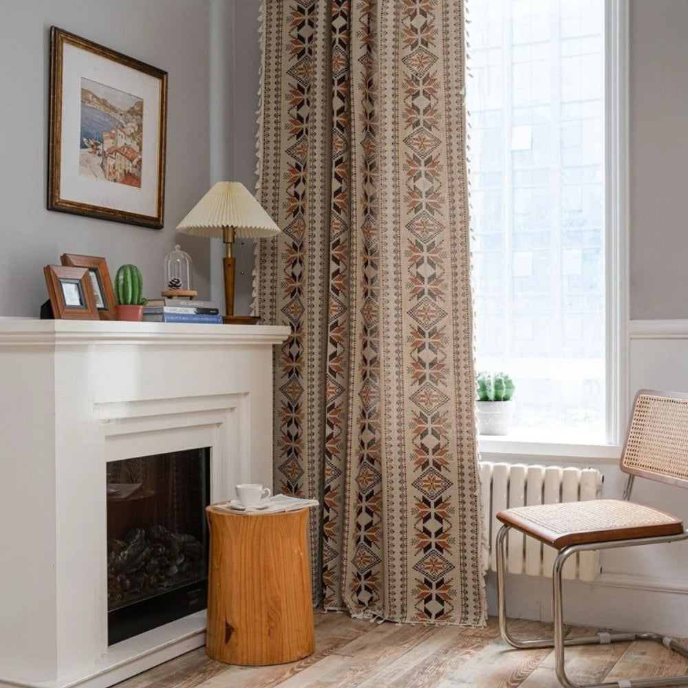 Skorter | Bohemian Geometric Semi-Blackout Curtain