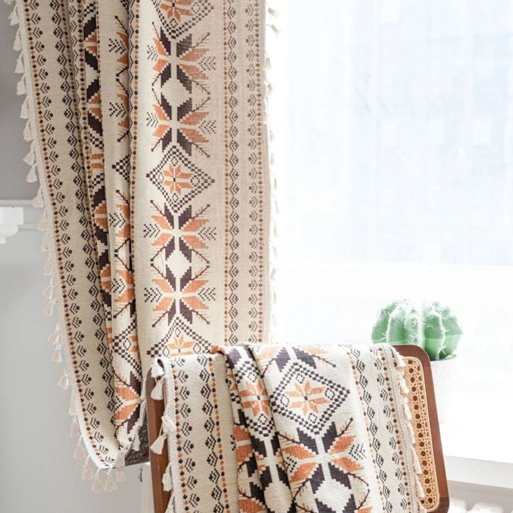 Skorter | Bohemian Geometric Semi-Blackout Curtain