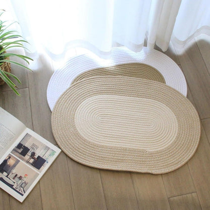 Skorter | Boho Braided Hemp Oval Rug