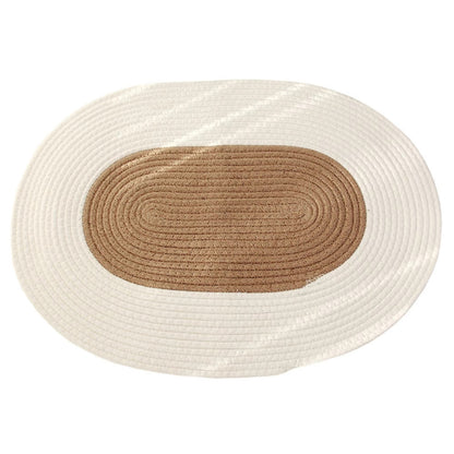 Skorter | Boho Braided Hemp Oval Rug