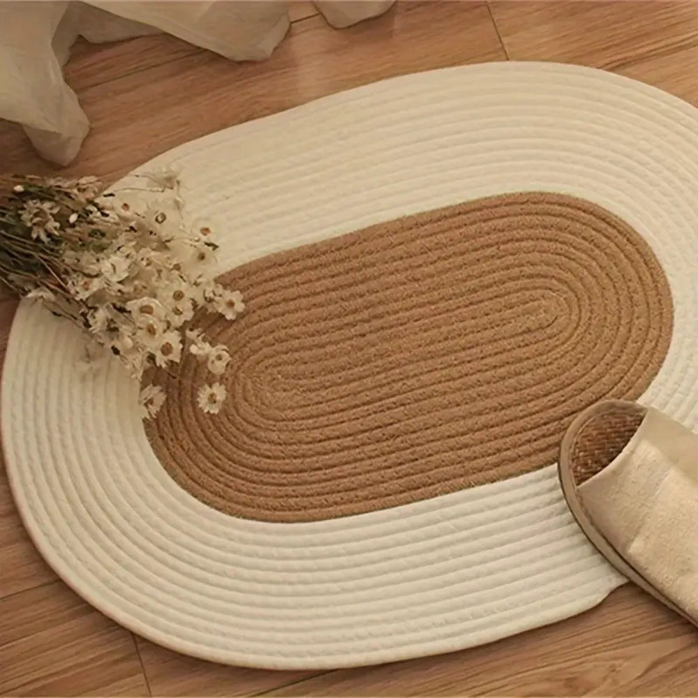 Skorter | Boho Braided Hemp Oval Rug