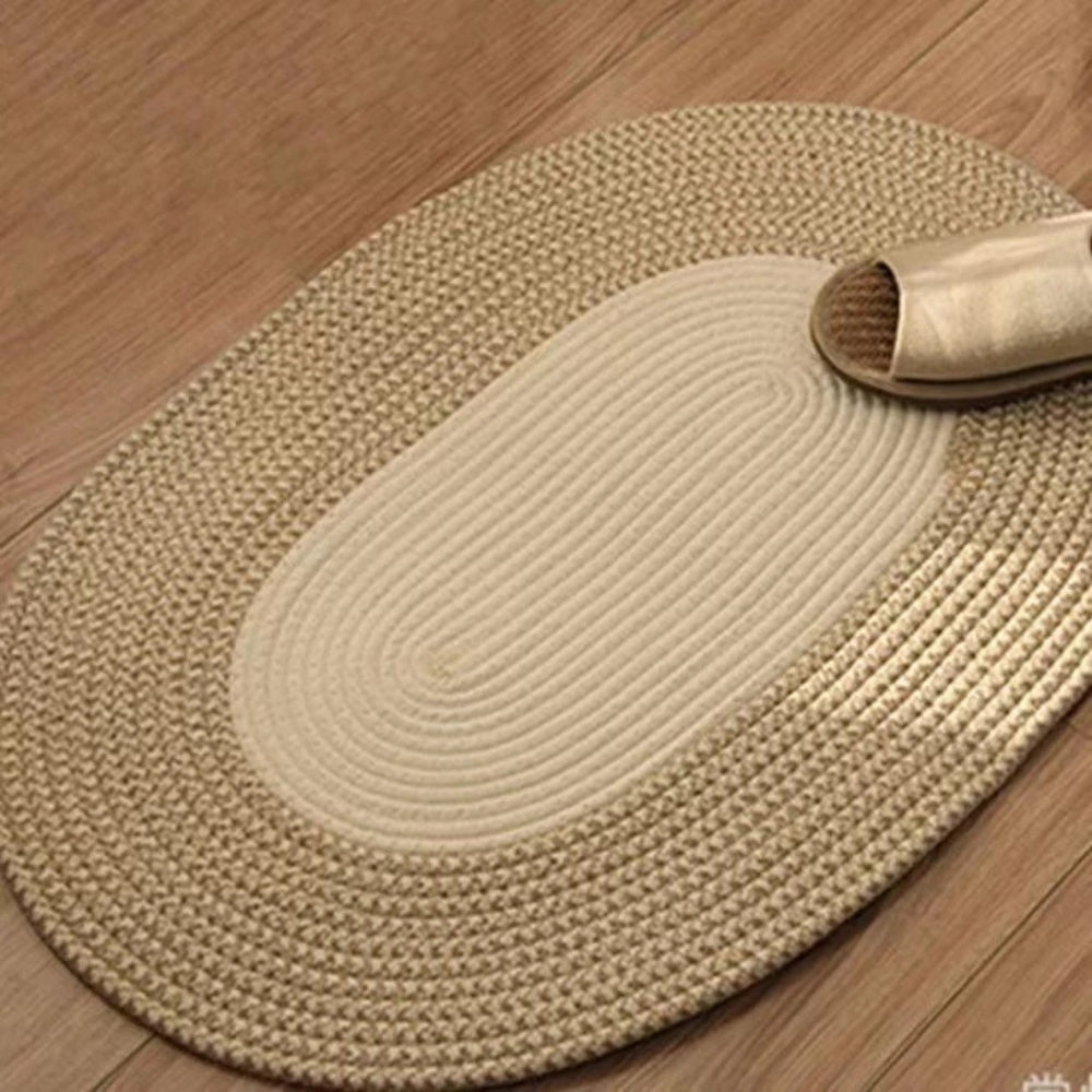 Skorter | Boho Braided Hemp Oval Rug