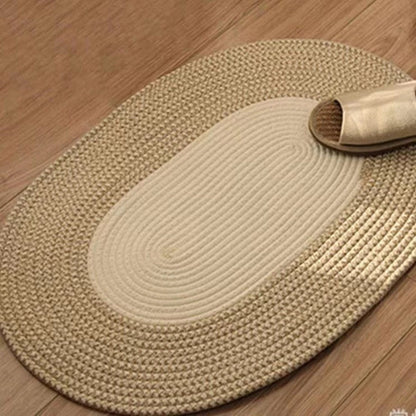 Skorter | Boho Braided Hemp Oval Rug