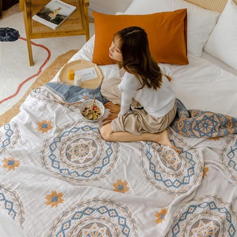 Skorter | Cotton blanket with mandala pattern for indoors & outdoors