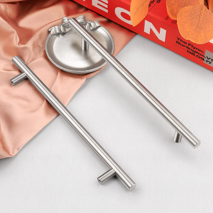 Skorter | Brushed Nickel Modern Stainless Steel Drawer Hardware T-Bar Handles