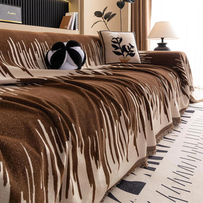 Skorter | Brushstroke Vertical Pattern Chenille Sofa Cover
