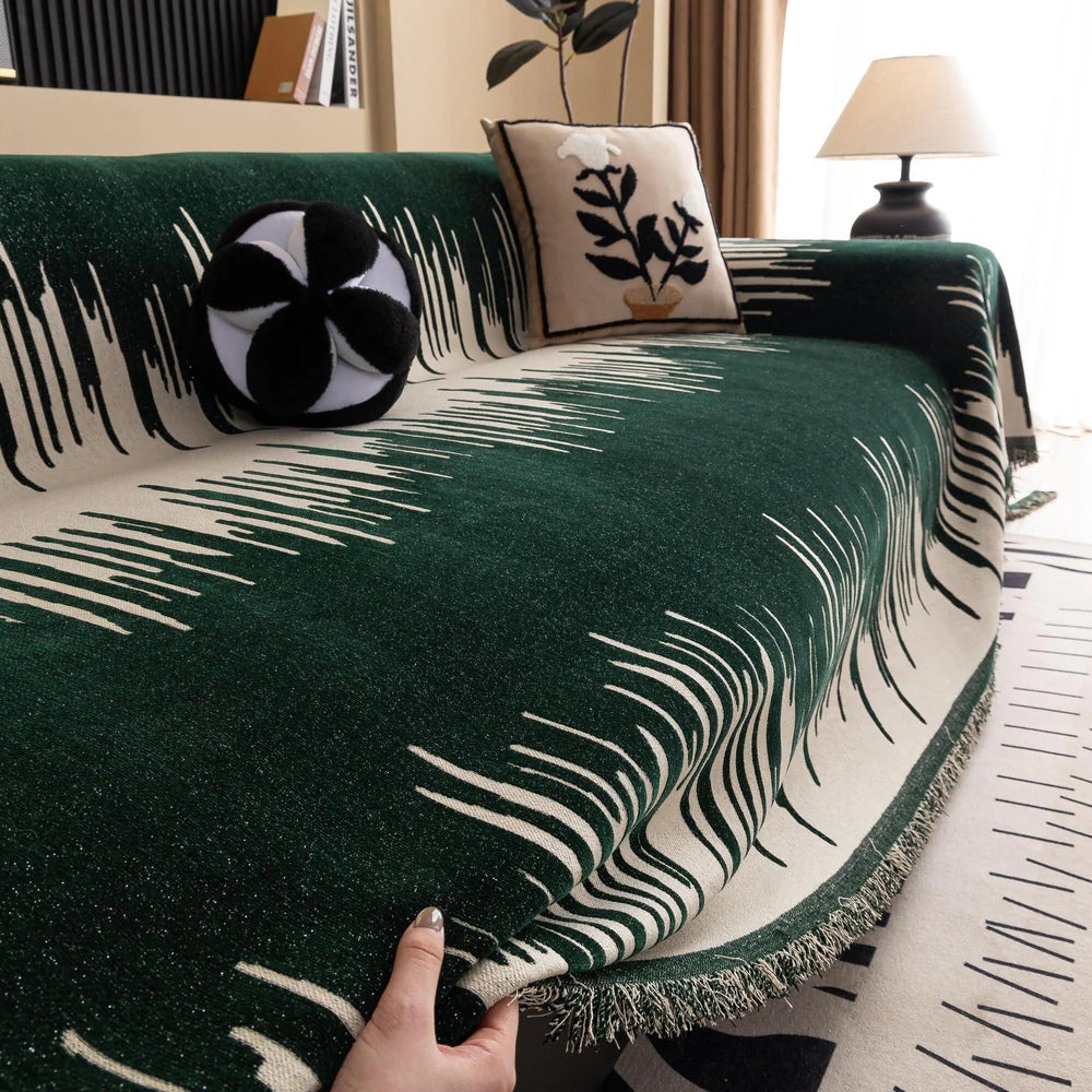 Skorter | Brushstroke Vertical Pattern Chenille Sofa Cover